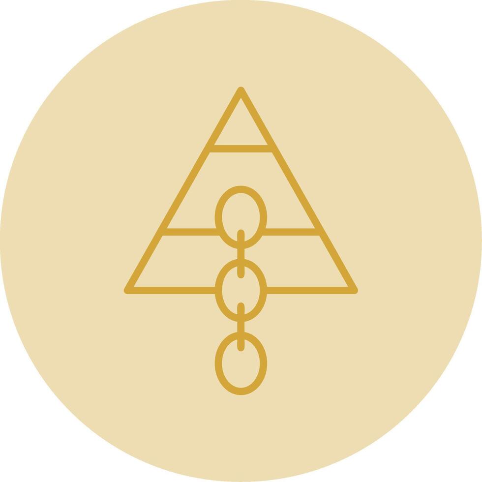 Link pyramide Line Yellow Circle Icon vector