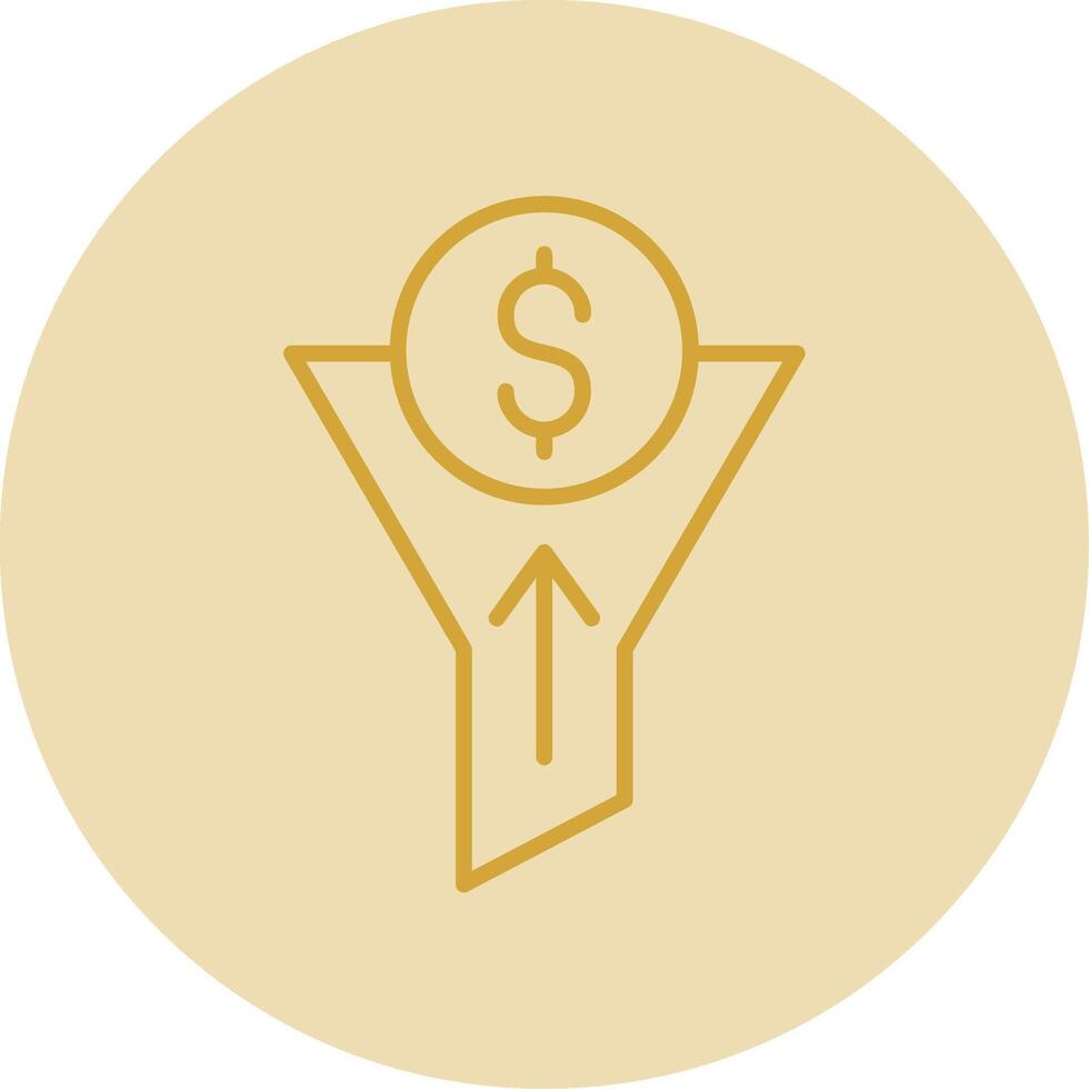 Traffic Conversion Line Yellow Circle Icon vector