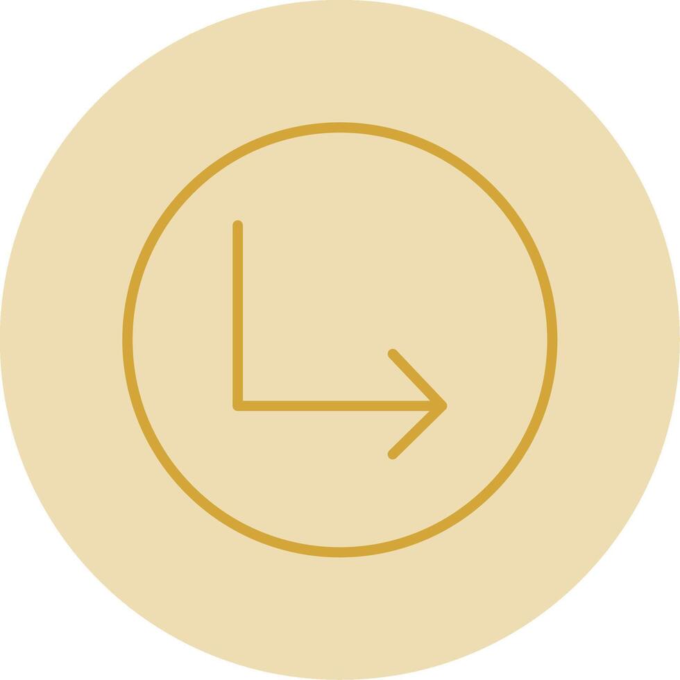 Turn Line Yellow Circle Icon vector