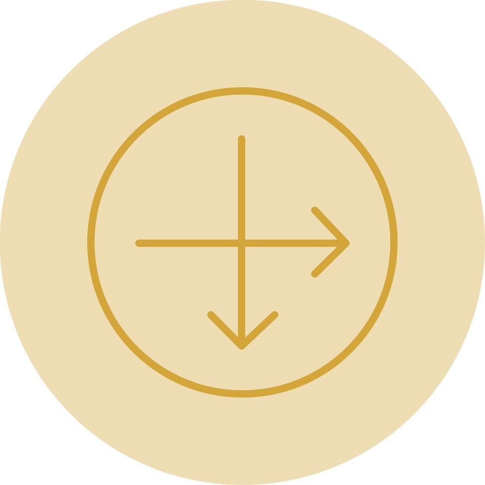 Intersect Line Yellow Circle Icon vector