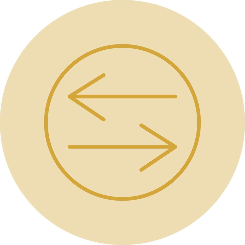 Swap Line Yellow Circle Icon vector