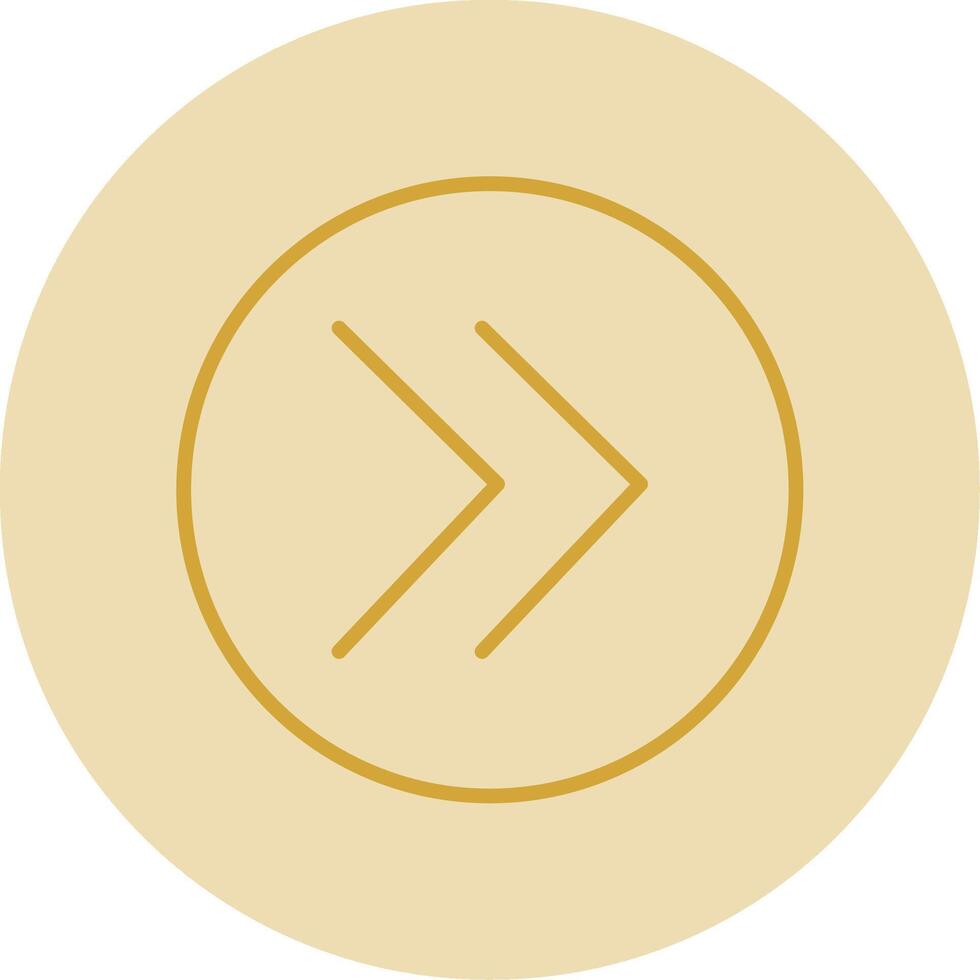 Chevron Line Yellow Circle Icon vector