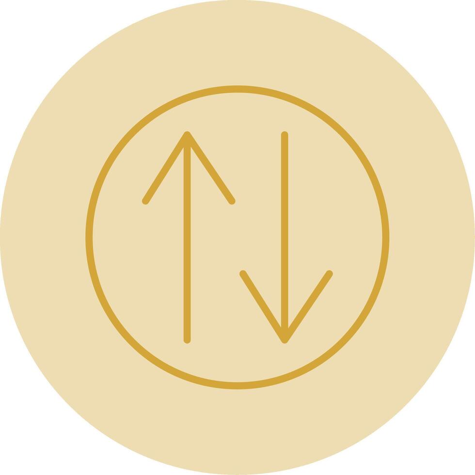 Swap Line Yellow Circle Icon vector