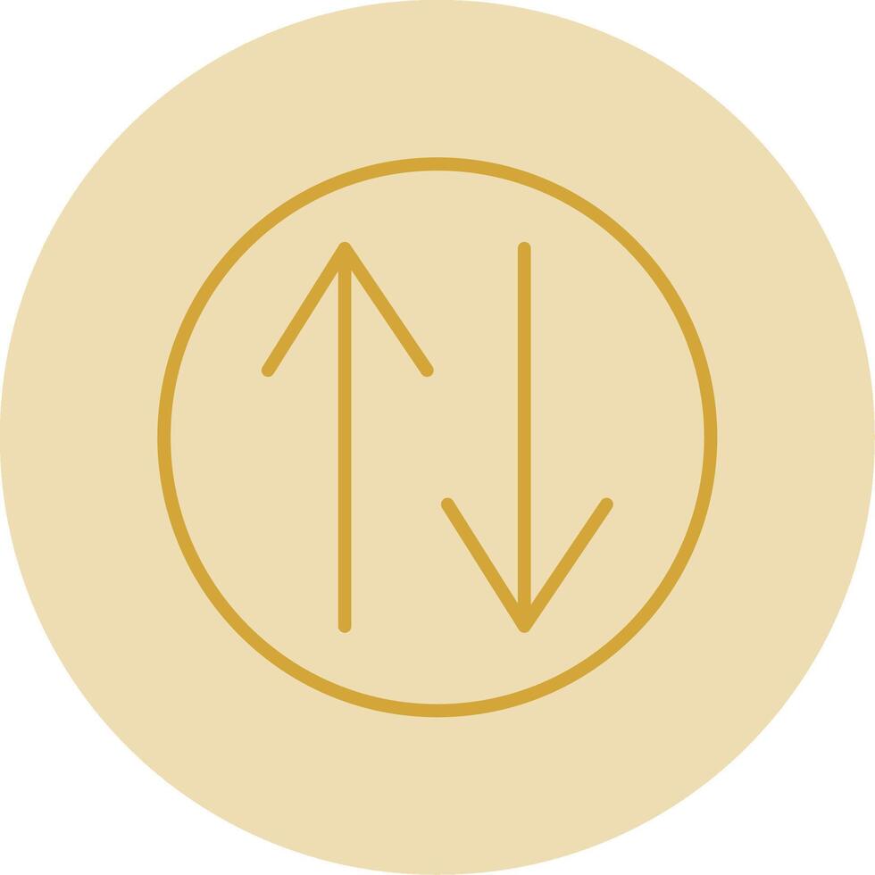 Swap Line Yellow Circle Icon vector