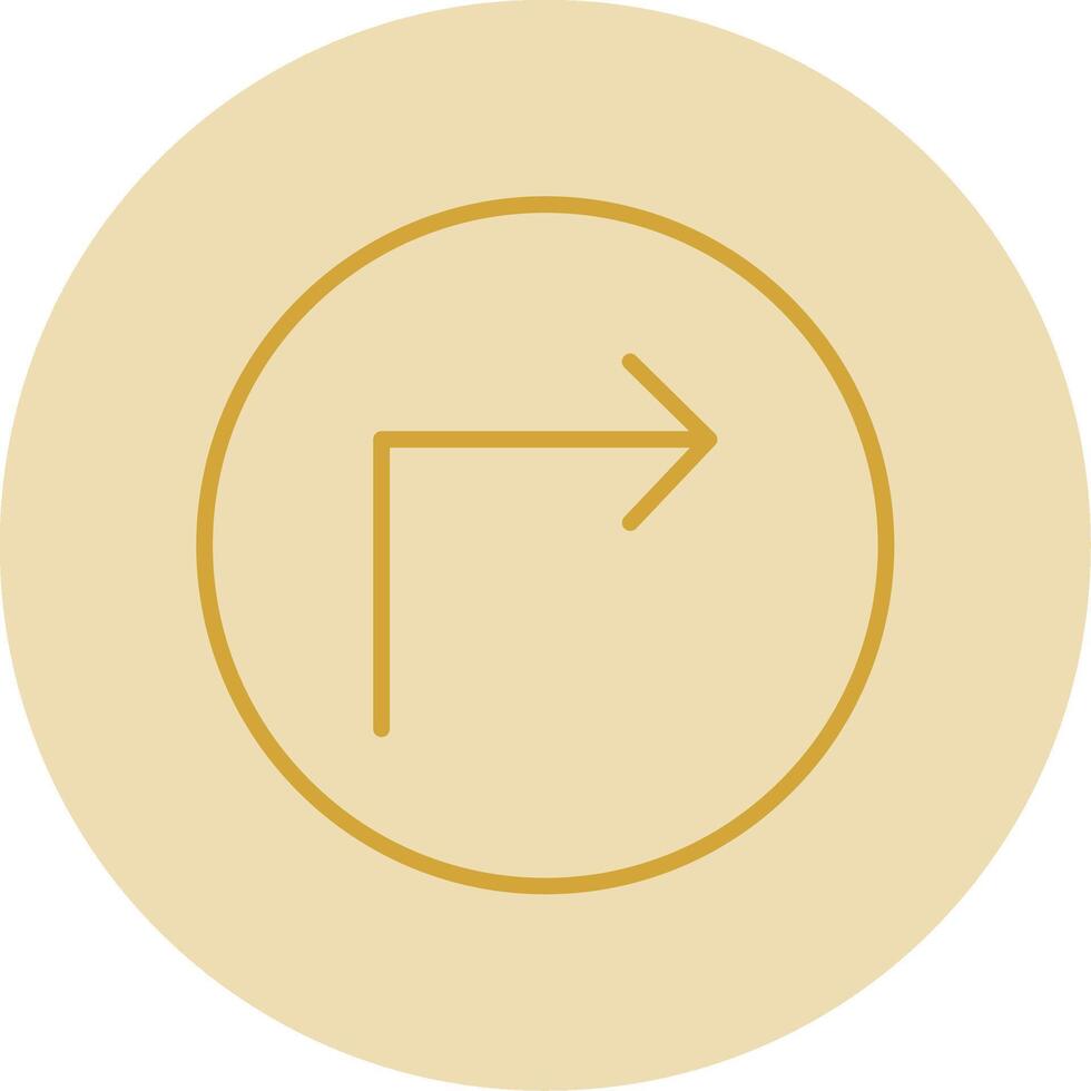 Turn Line Yellow Circle Icon vector