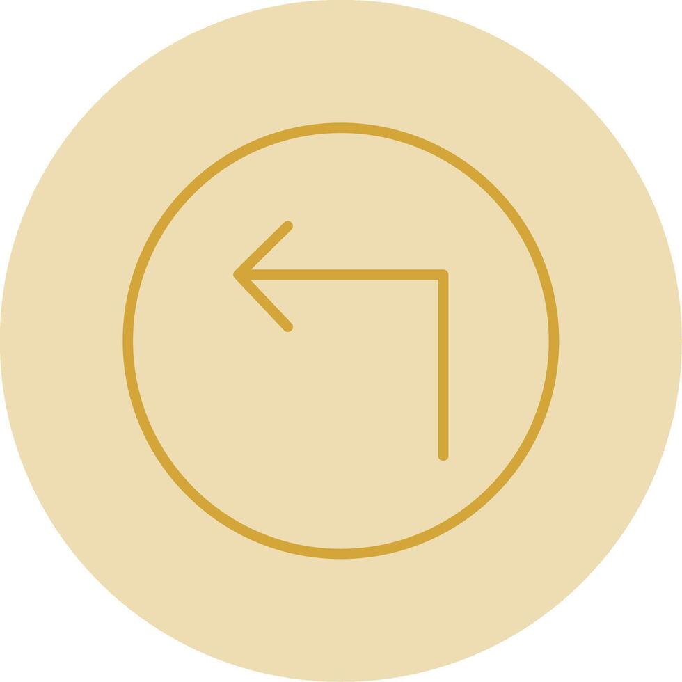 Turn Line Yellow Circle Icon vector