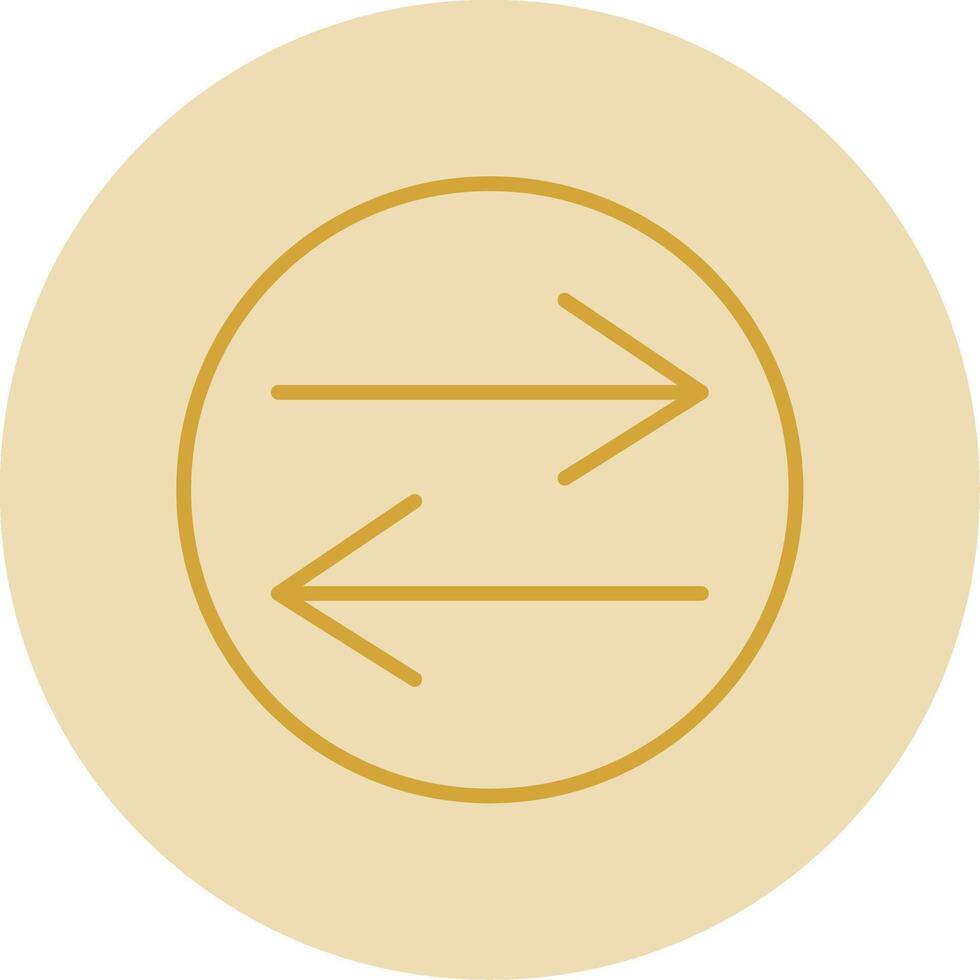 Swap Line Yellow Circle Icon vector