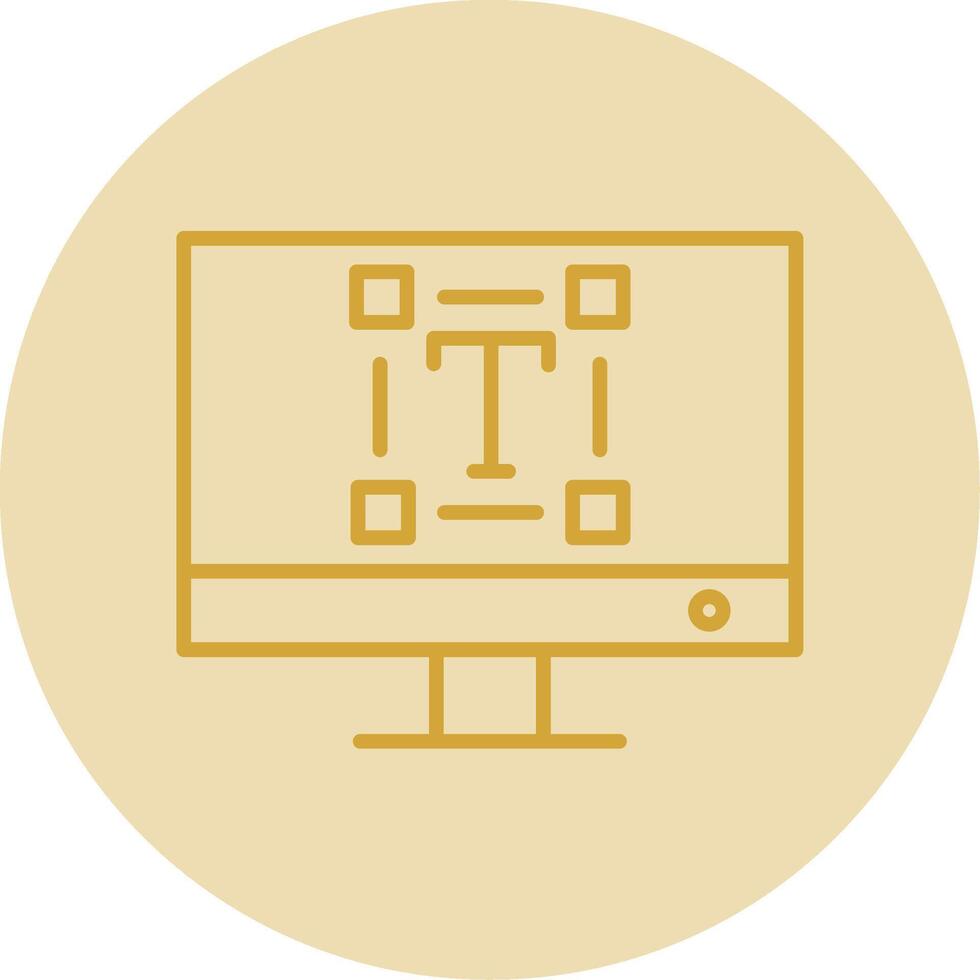 Typography Line Yellow Circle Icon vector