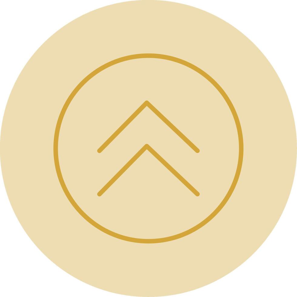 Chevron Line Yellow Circle Icon vector