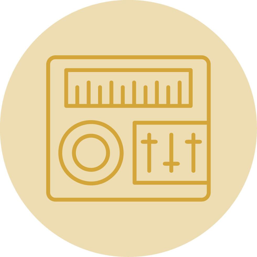 Sound Mixer Line Yellow Circle Icon vector