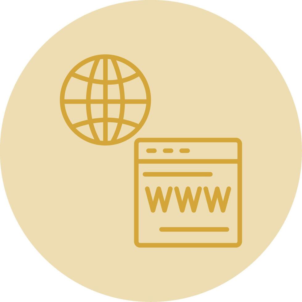 Web Services Line Yellow Circle Icon vector