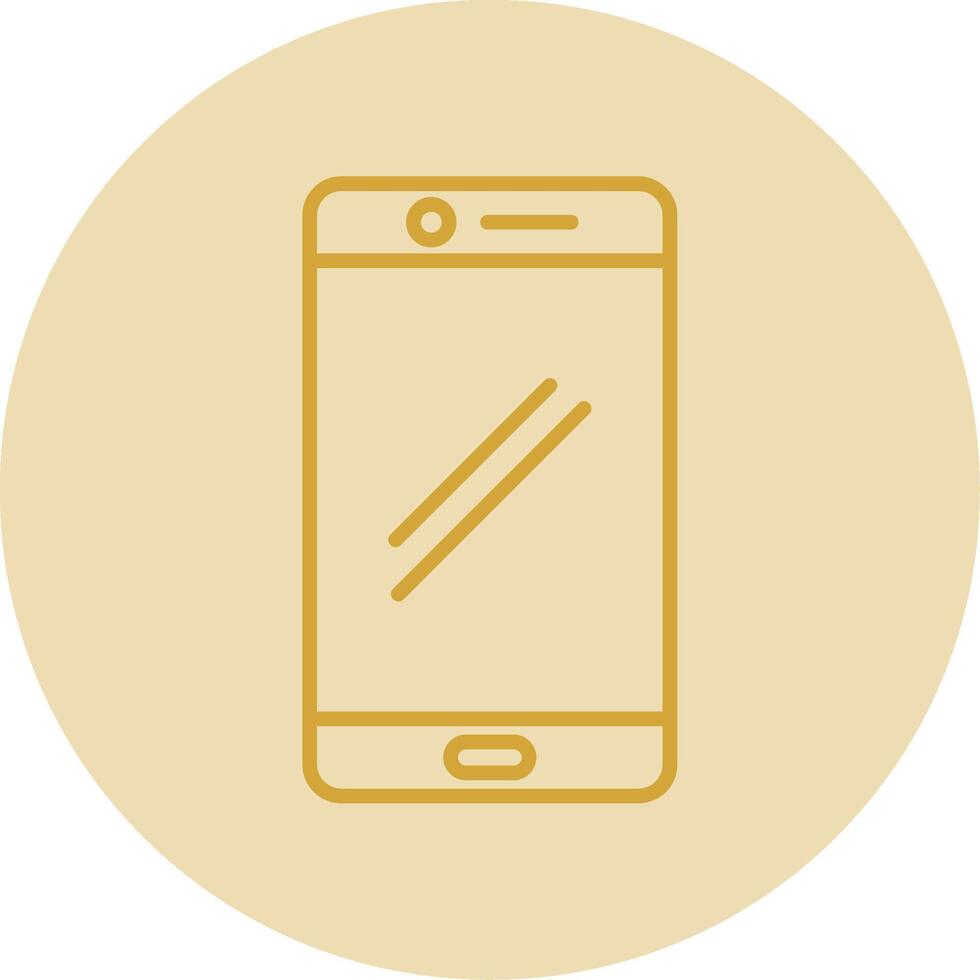Smart phone Line Yellow Circle Icon vector