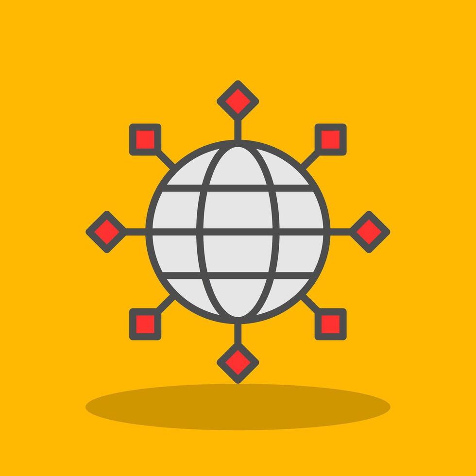 Internet Filled Shadow Icon vector