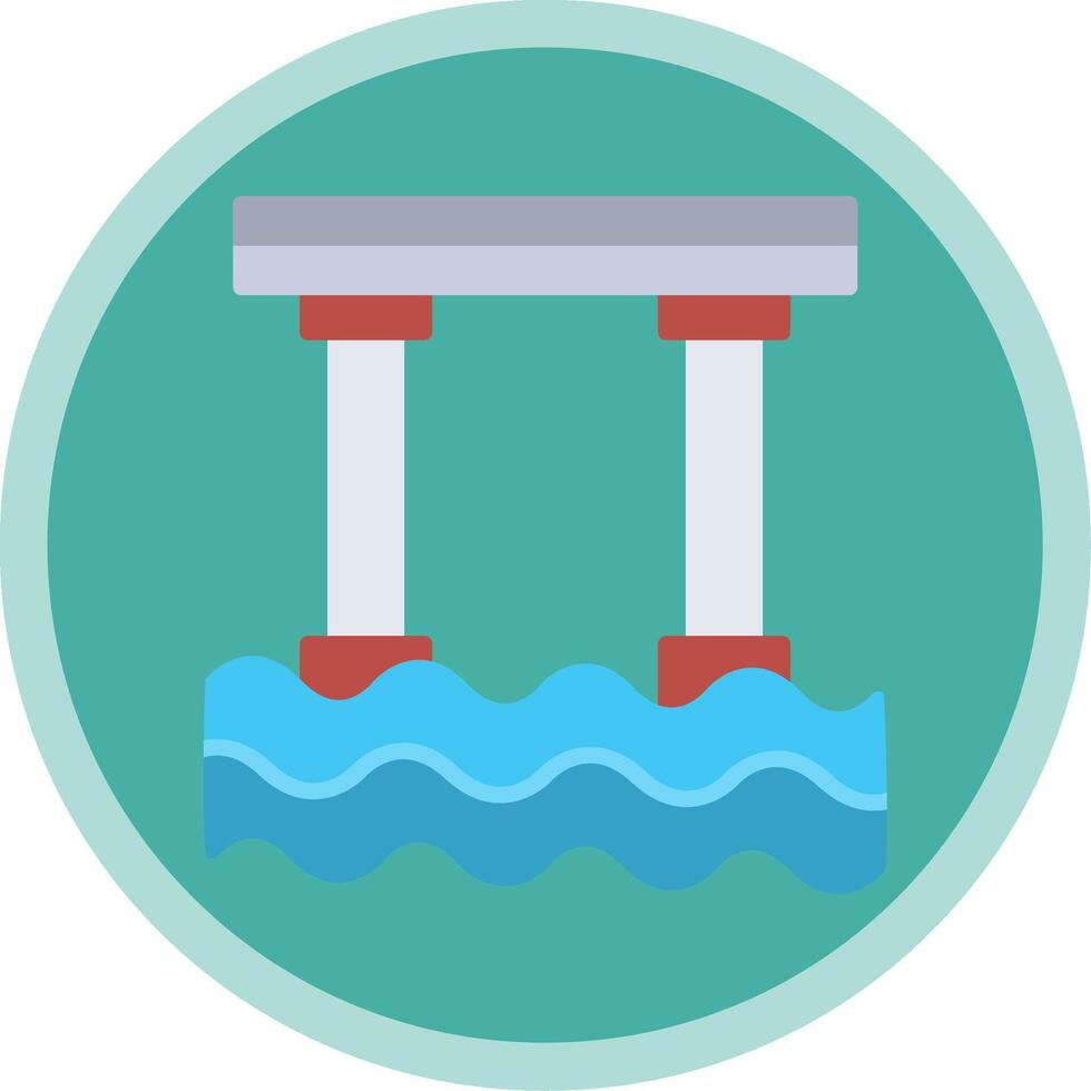 Bridge Flat Multi Circle Icon vector