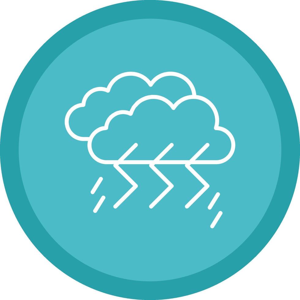 Thunder and Lighning Line Multi Circle Icon vector
