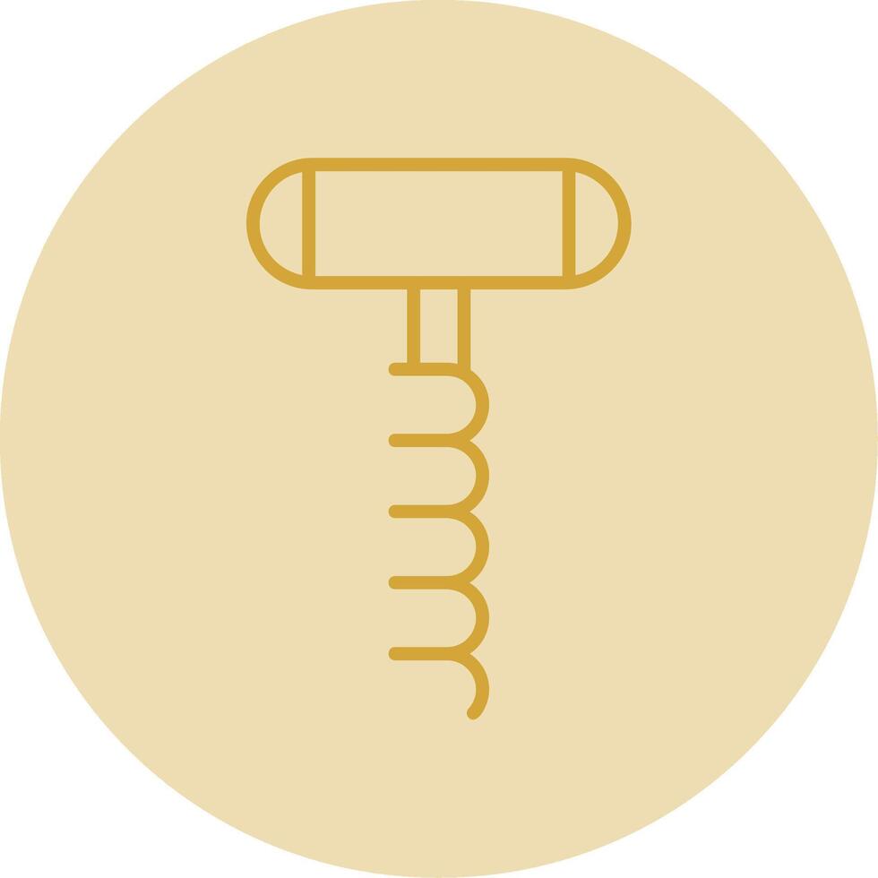 Corkscrew Line Yellow Circle Icon vector