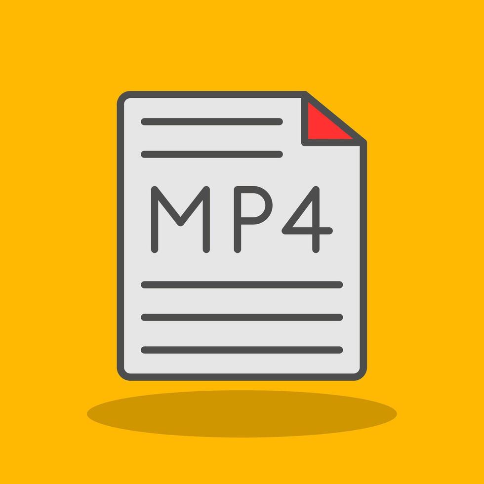 Mp4 Filled Shadow Icon vector