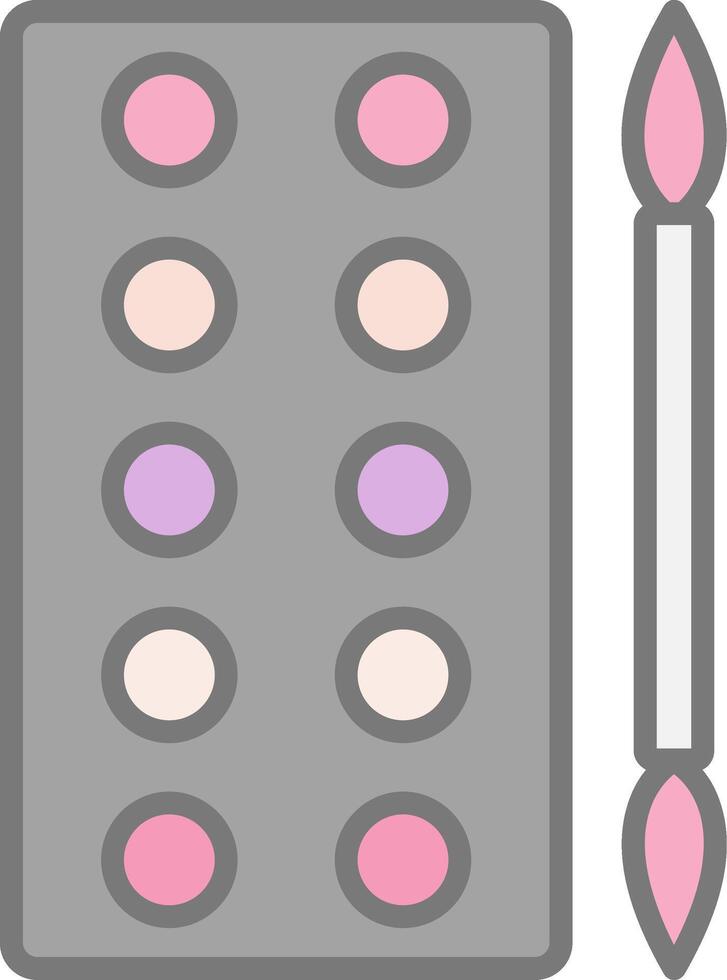 Eyeshadow Line Filled Light Icon vector