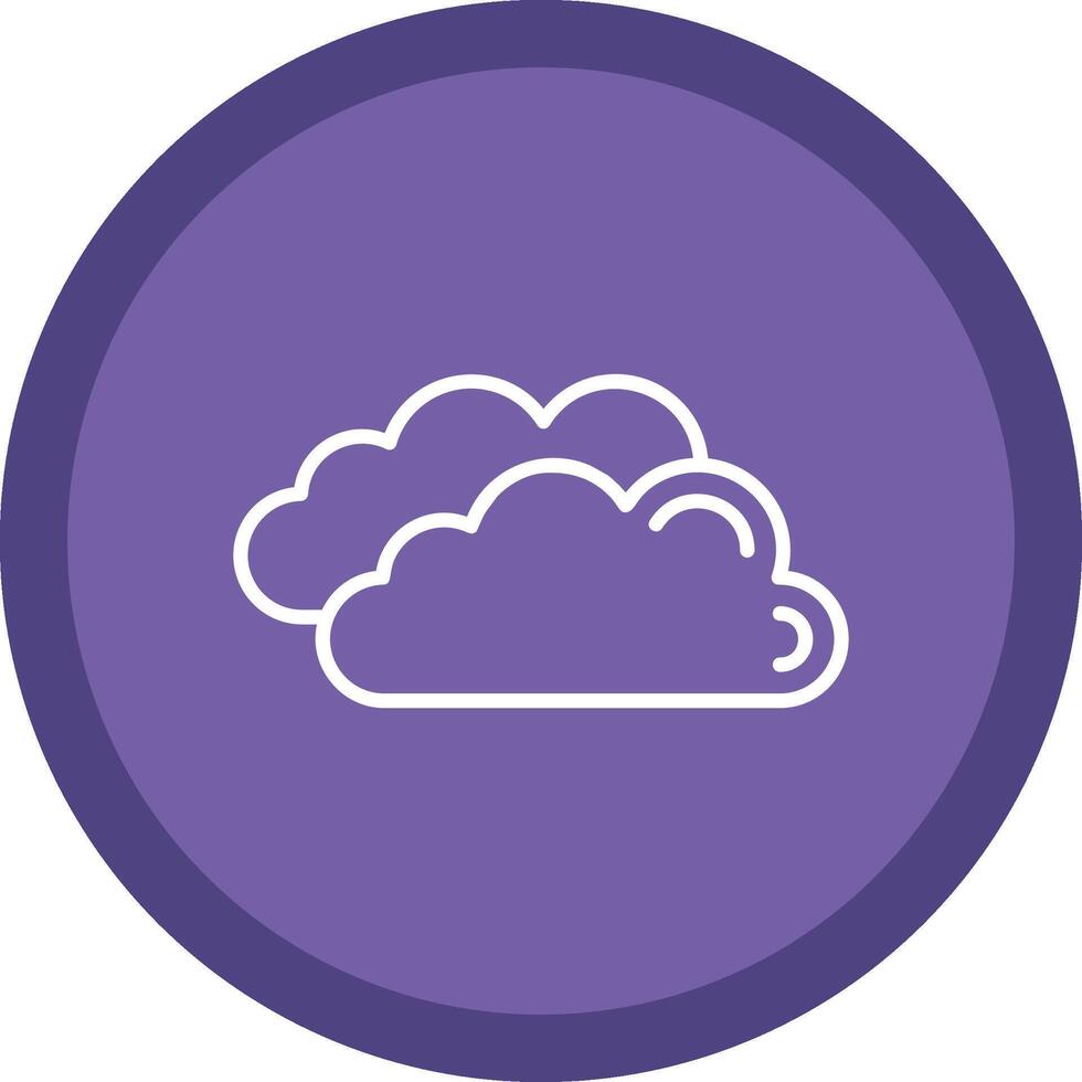 Clouds Line Multi Circle Icon vector