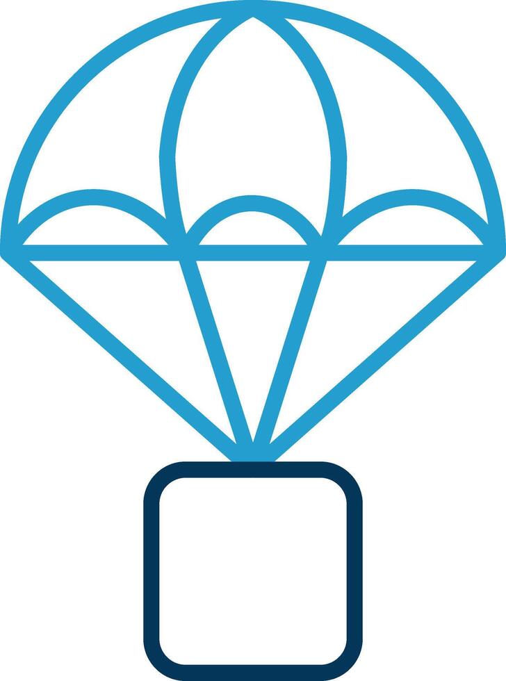 Parachute Line Blue Two Color Icon vector