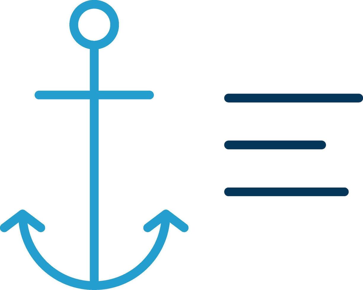 Anchor Line Blue Two Color Icon vector