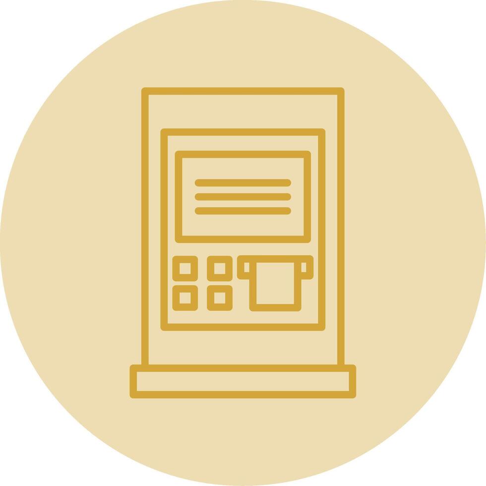 Atm Line Yellow Circle Icon vector