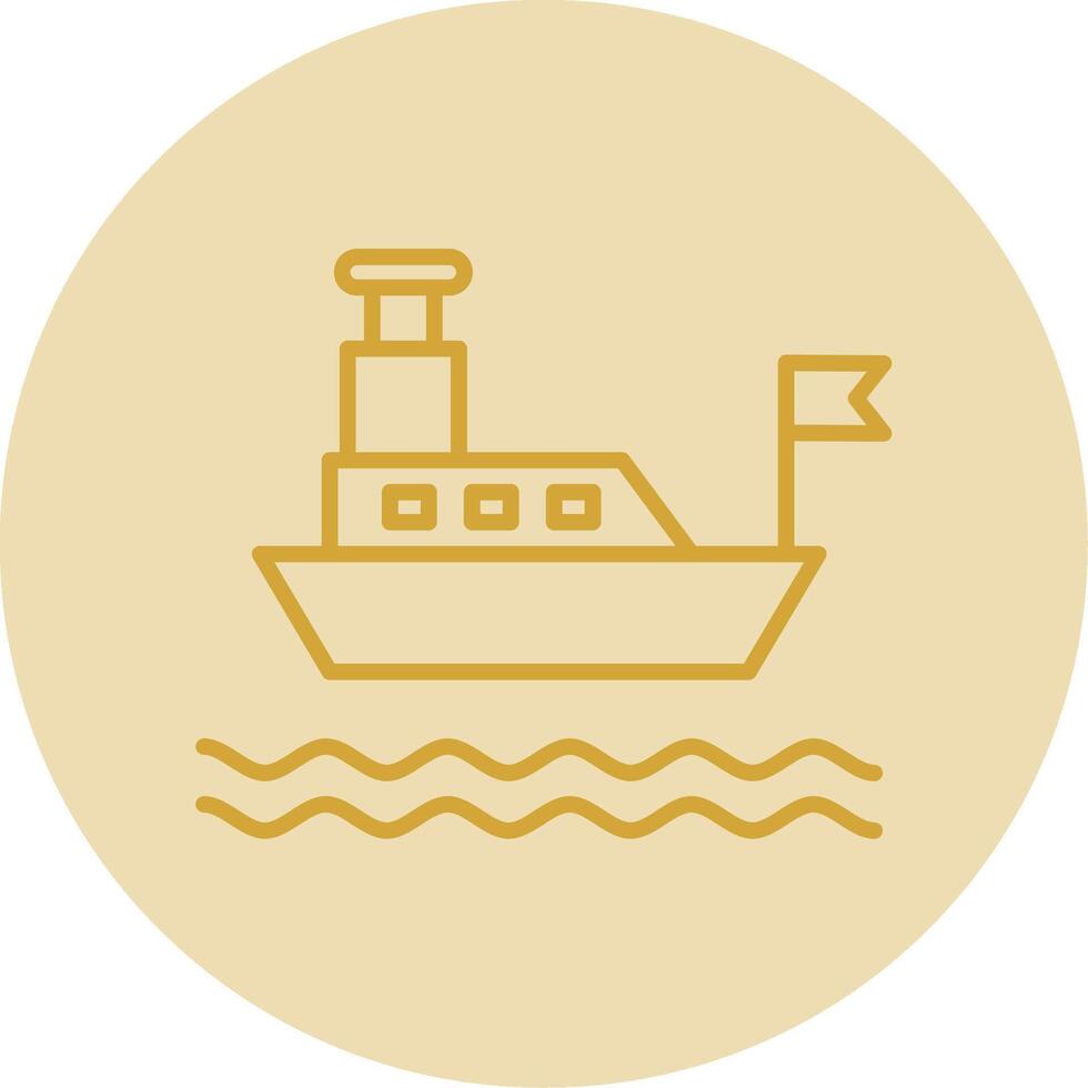 Ferry Line Yellow Circle Icon vector