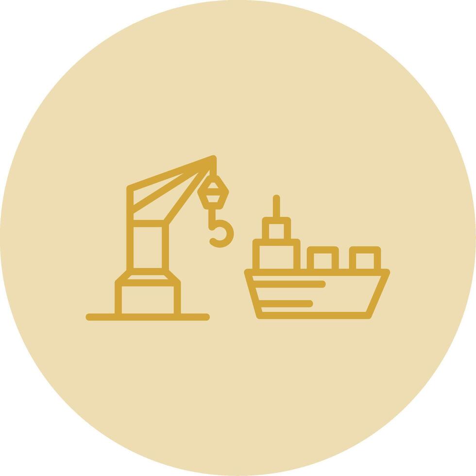 Harbor Line Yellow Circle Icon vector