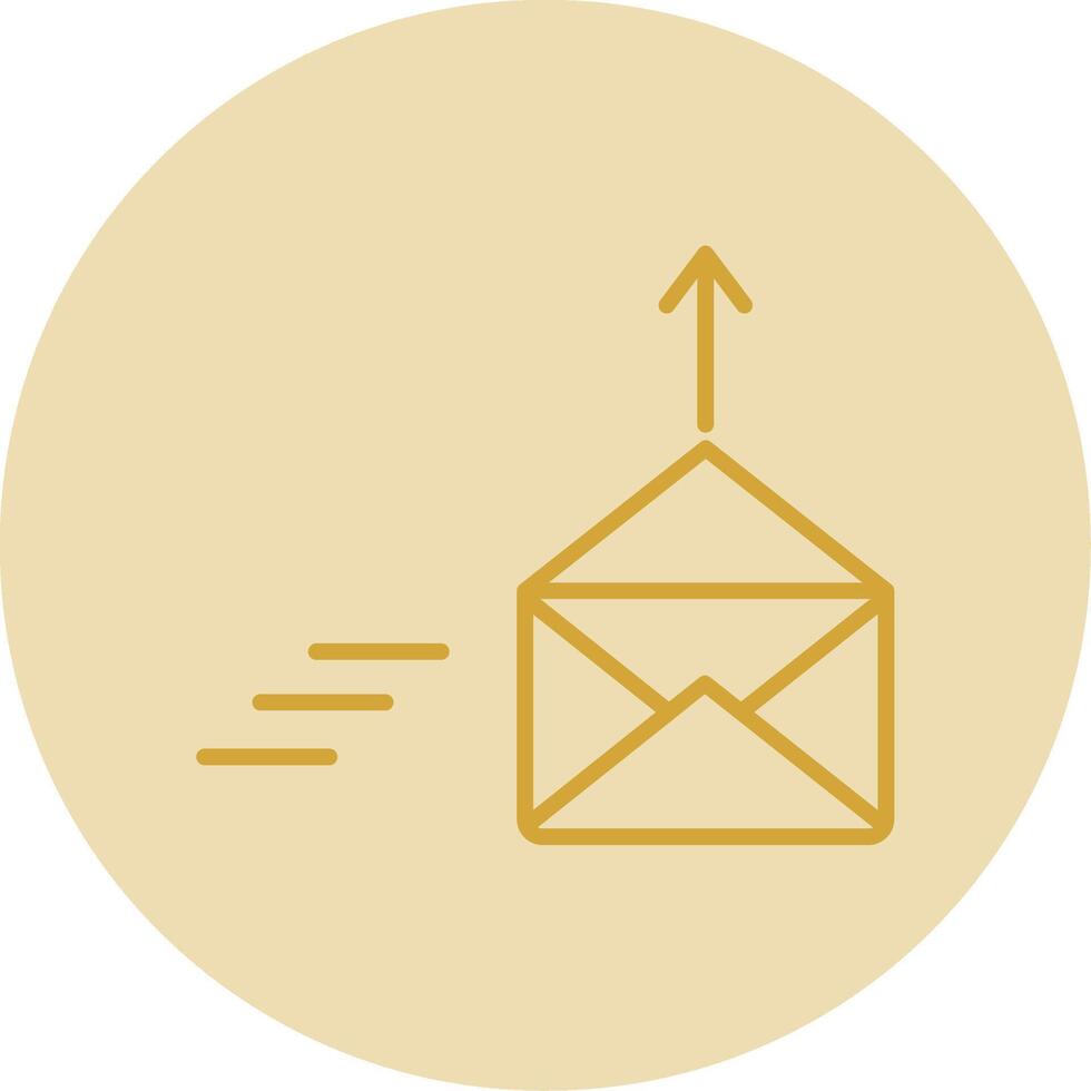 Mail Line Yellow Circle Icon vector