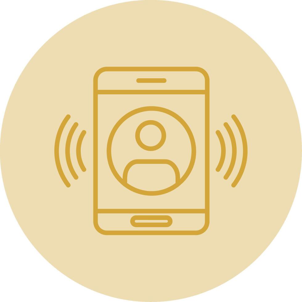 Call Line Yellow Circle Icon vector