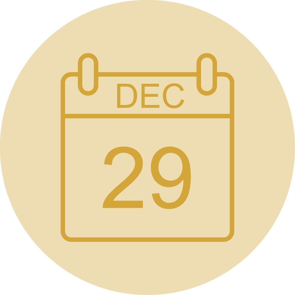 December Line Yellow Circle Icon vector