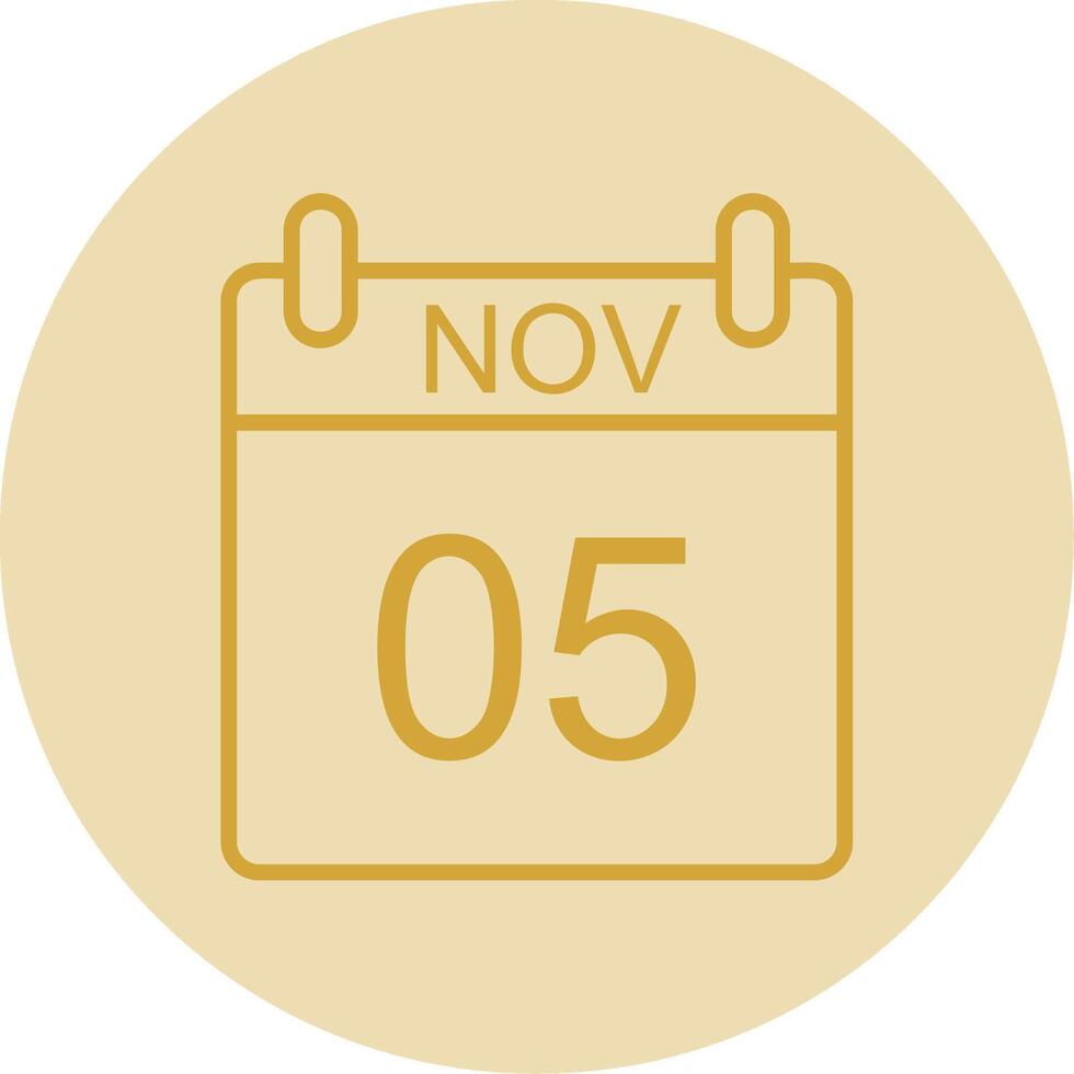 November Line Yellow Circle Icon vector
