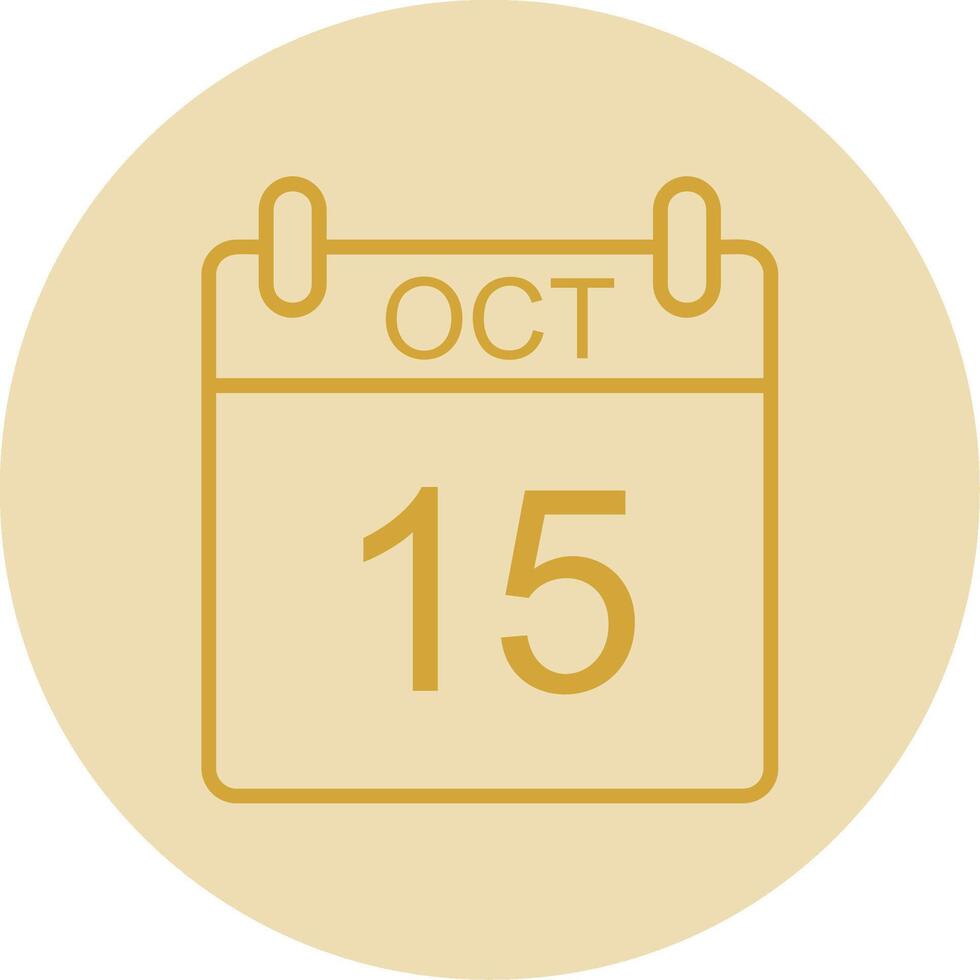 October Line Yellow Circle Icon vector