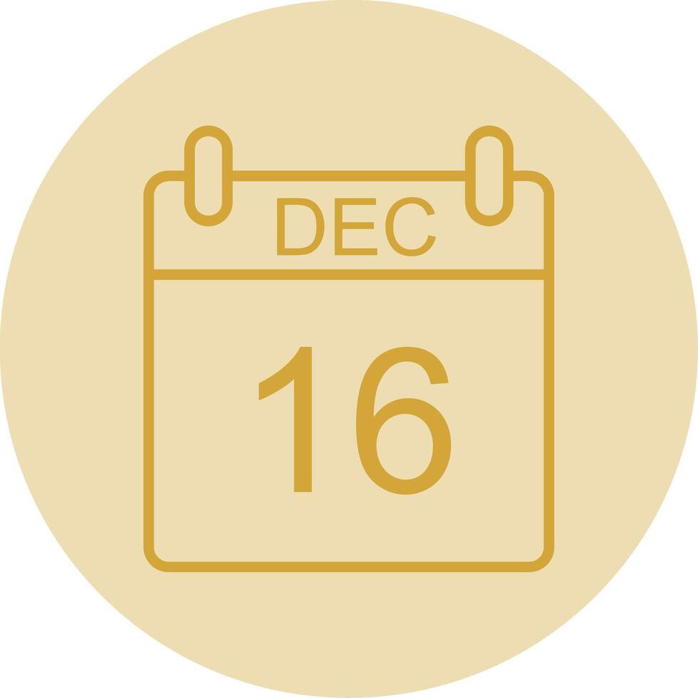 December Line Yellow Circle Icon vector