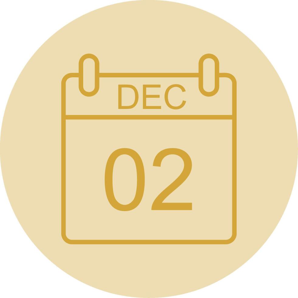 December Line Yellow Circle Icon vector