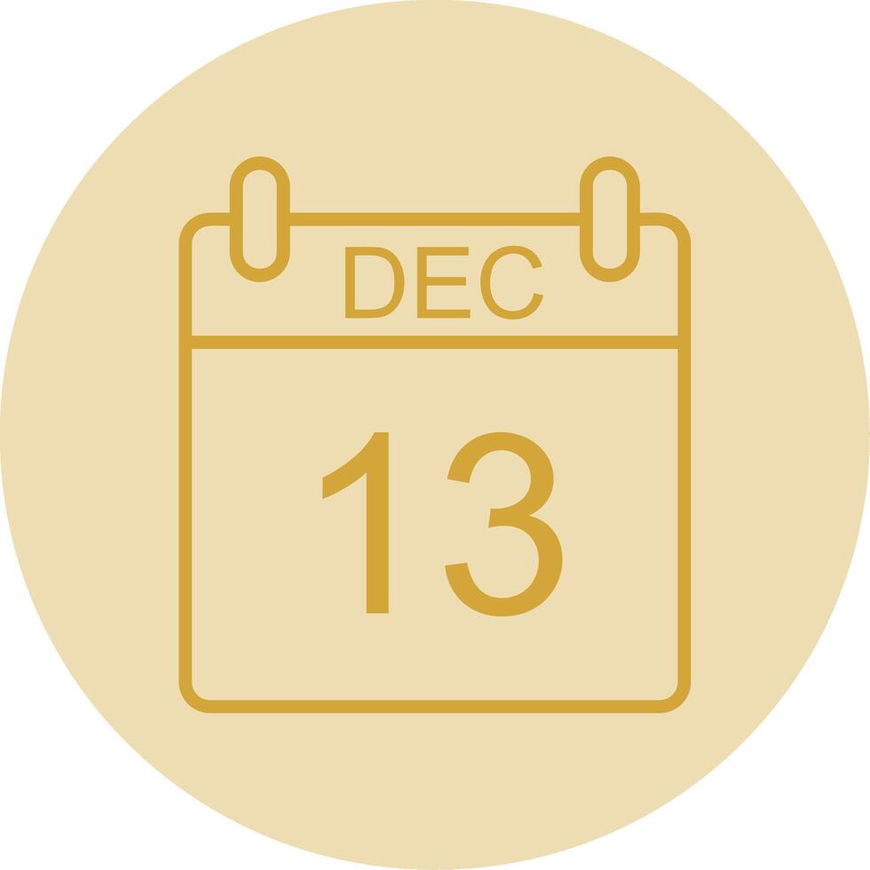 December Line Yellow Circle Icon vector