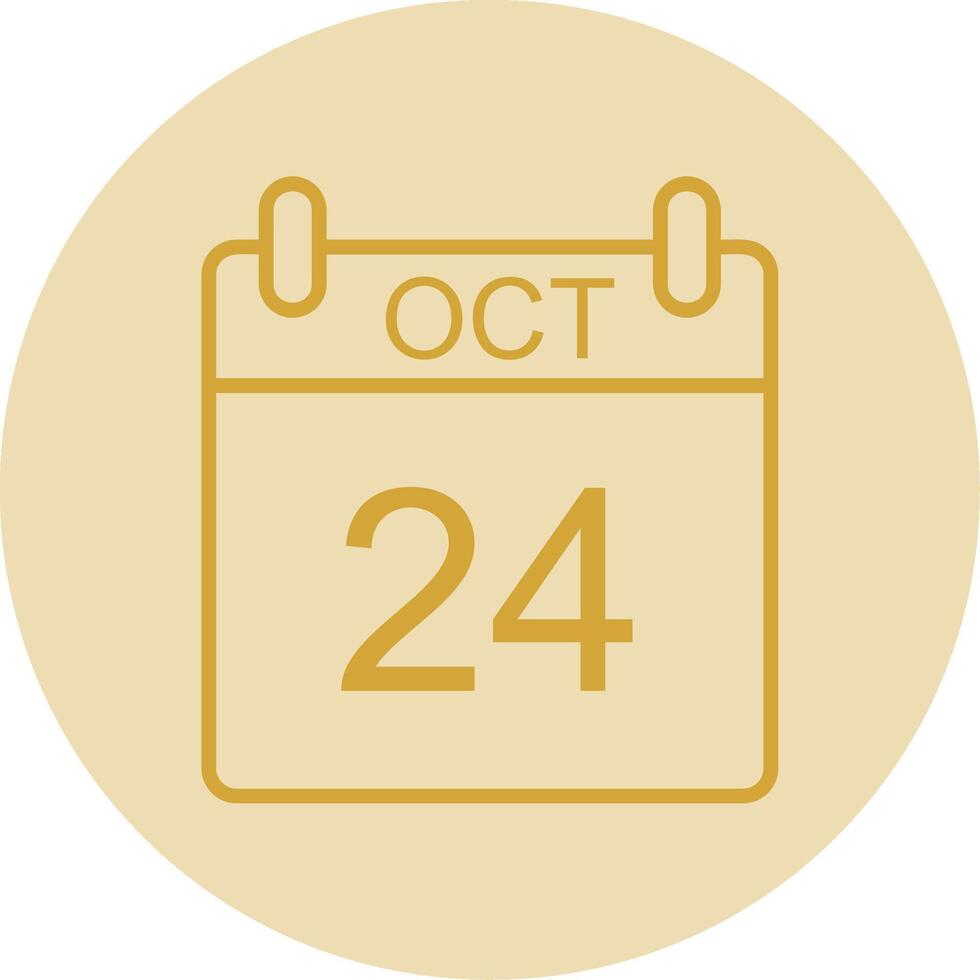 October Line Yellow Circle Icon vector