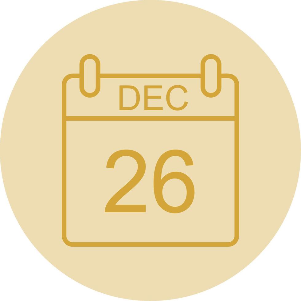 December Line Yellow Circle Icon vector