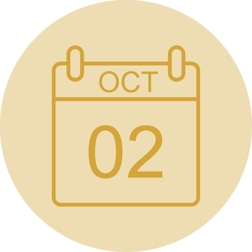 October Line Yellow Circle Icon vector