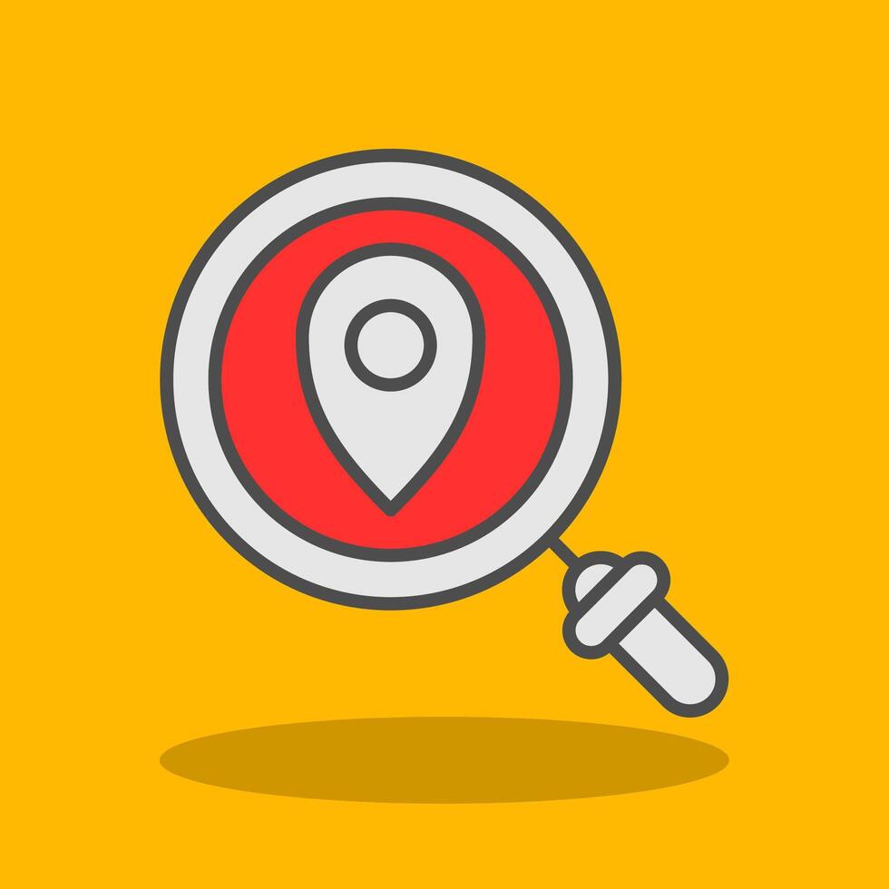 Map Pointer Filled Shadow Icon vector
