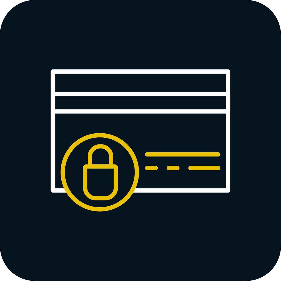 Locked Card Line Red Circle Icon vector