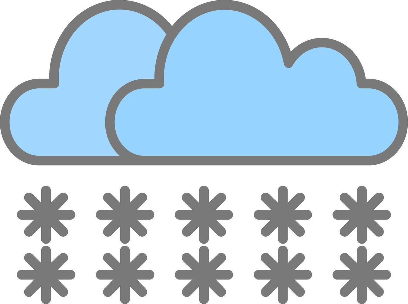 Snow Line Filled Light Icon vector