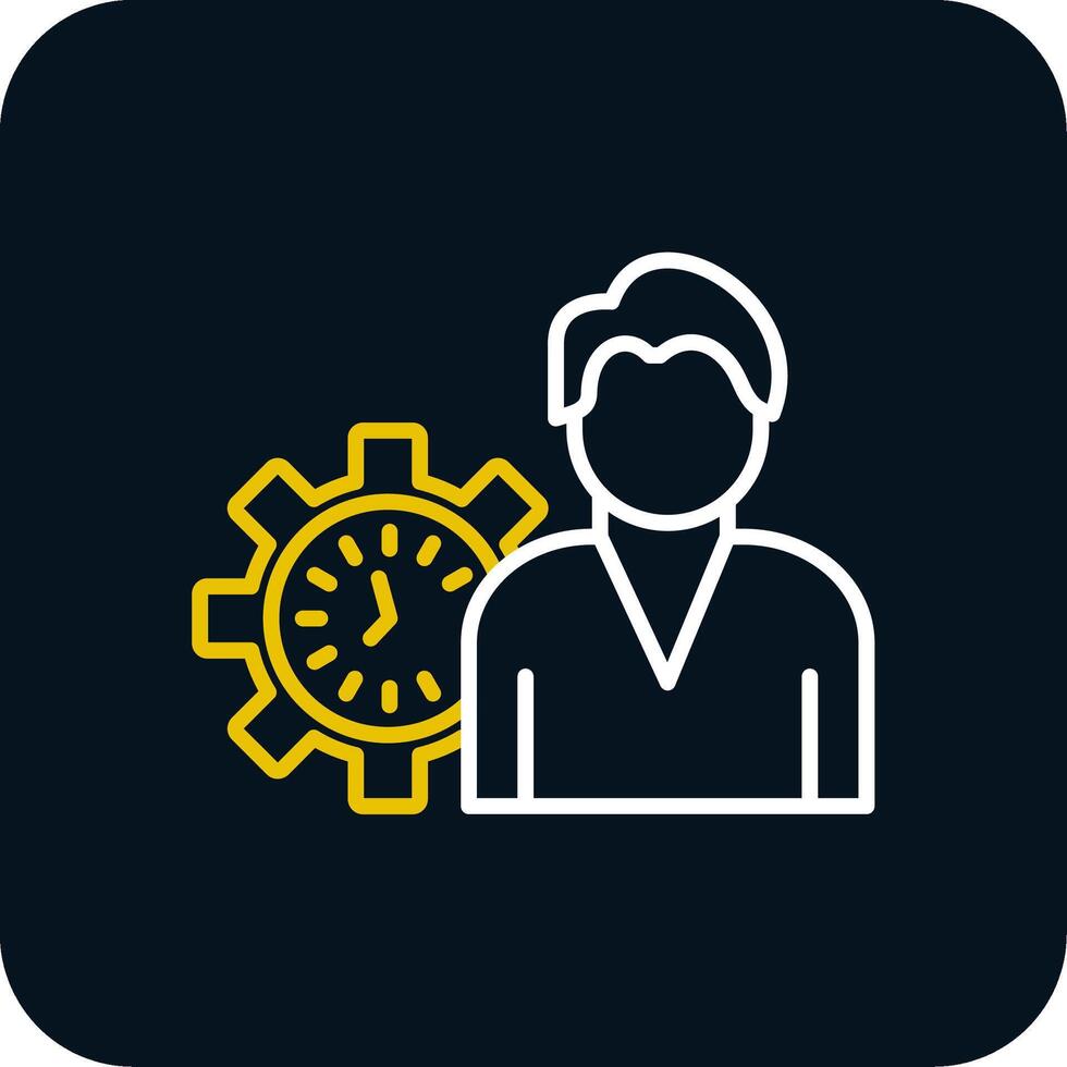 Working Hours Line Yellow White Icon vector