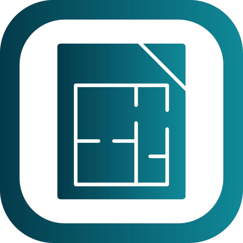 Floor Plans Glyph Gradient Corner Icon vector