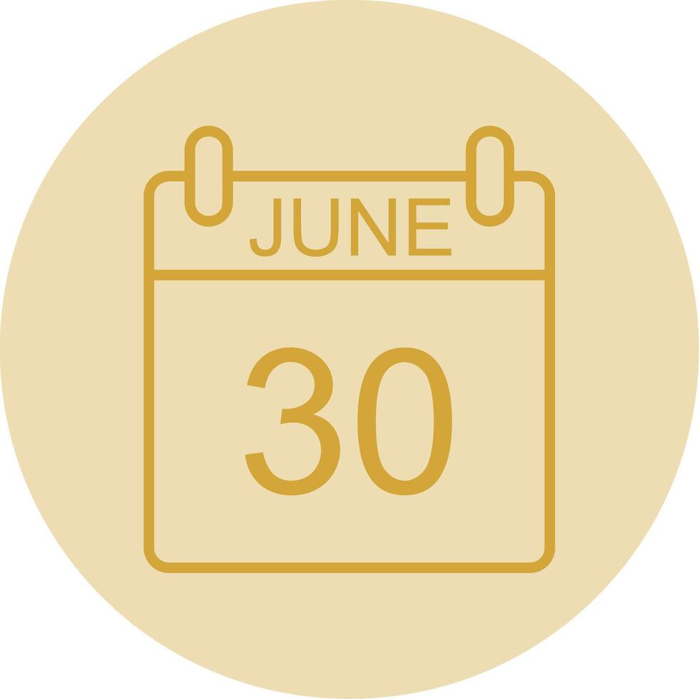 June Line Yellow Circle Icon vector