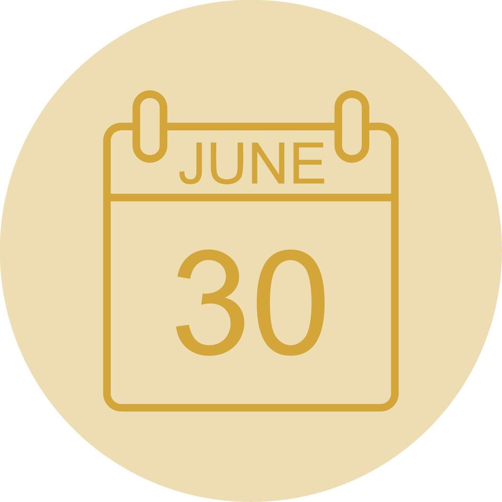 June Line Yellow Circle Icon vector