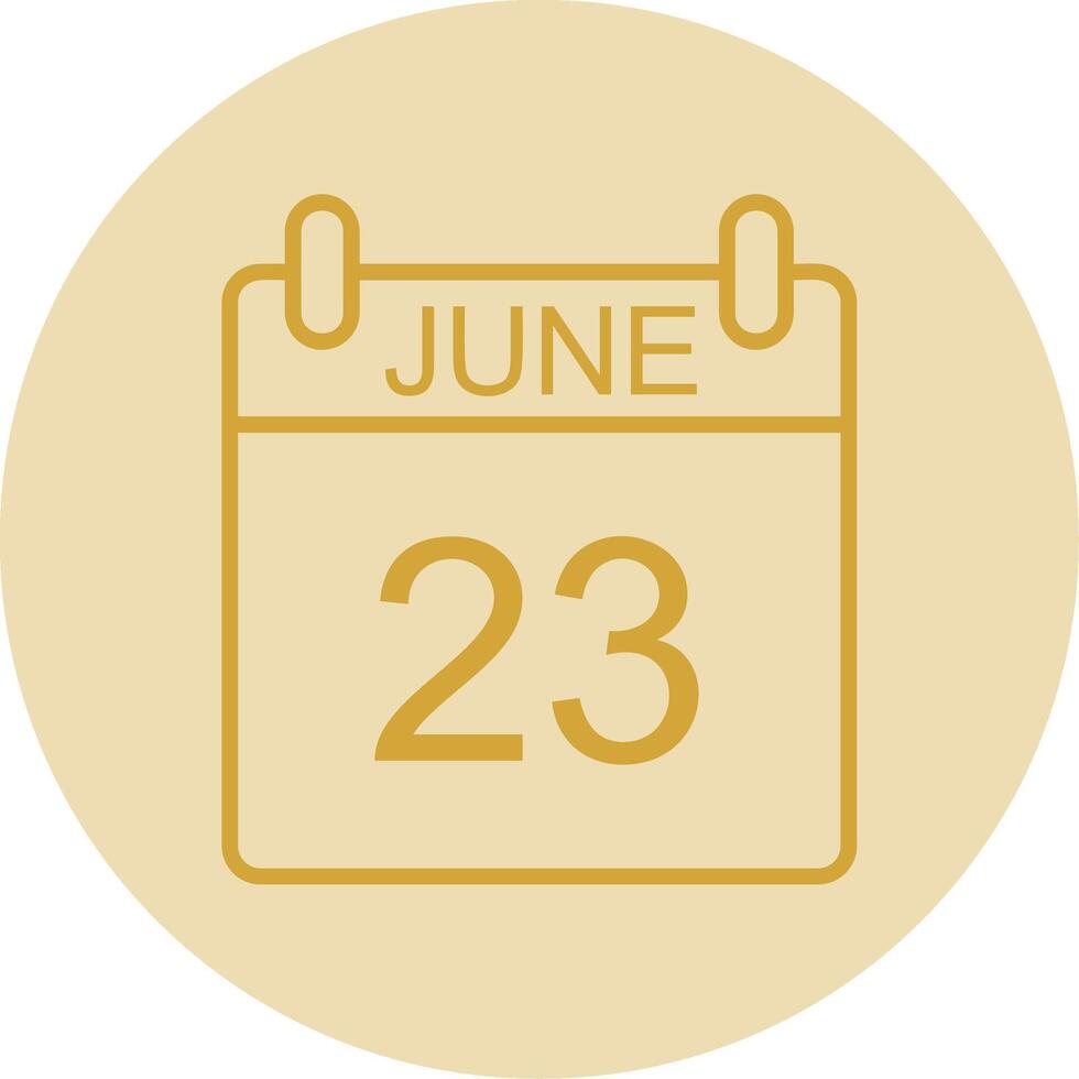 June Line Yellow Circle Icon vector