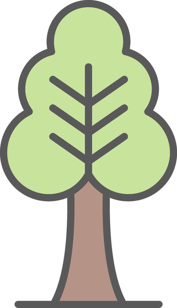 Tree Line Filled Light Icon vector