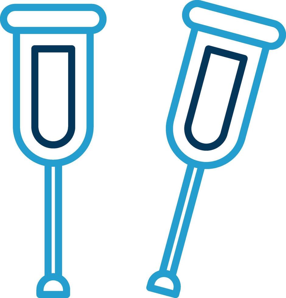 Crutchers Line Blue Two Color Icon vector