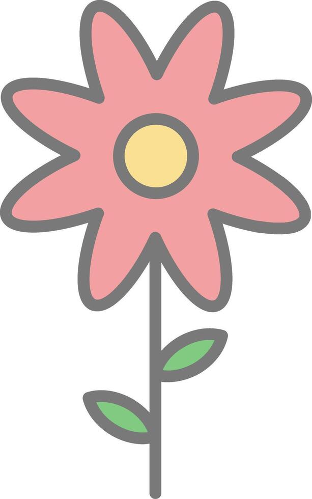 Flower Line Filled Light Icon vector